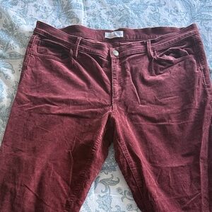 LOFT Burgundy Skinny Pants